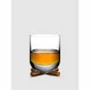NUDE Glass Camp Whisky Double Old Fashioned Glass With Brass Base Drinkware
