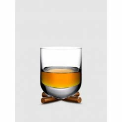 NUDE Glass Camp Whisky Double Old Fashioned Glass With Brass Base Drinkware