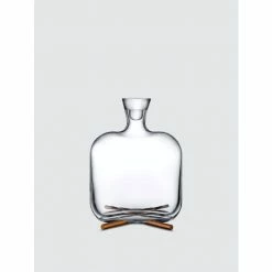 NUDE Glass Camp Whiskey Bottle With Brass Base Drinkware