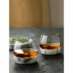 NUDE Glass Chill Whisky Tumbler With Marble Base Drinkware -Adesso Shop unnamed file 716