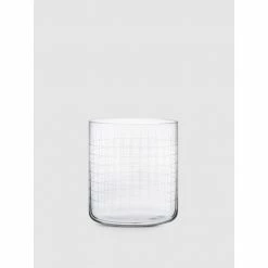 NUDE Glass Finesse Grid Whiskey Single Old Fashioned Glass, Set Of 4 Drinkware