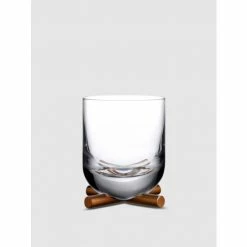 NUDE Glass Camp Whisky Single Old Fashioned Glass With Brass Base Barware