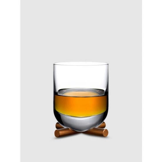 NUDE Glass Camp Whisky Single Old Fashioned Glass With Brass Base Barware 2 NUDE Glass Camp Whisky Single Old Fashioned Glass With Brass Base Barware - Image 2