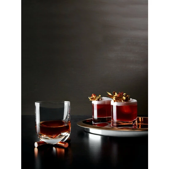 NUDE Glass Camp Whisky Single Old Fashioned Glass With Brass Base Barware 3 NUDE Glass Camp Whisky Single Old Fashioned Glass With Brass Base Barware - Image 3